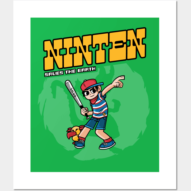 Ninten saves the Earth Wall Art by Haragos